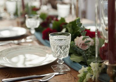 Professional wedding photography of reception table